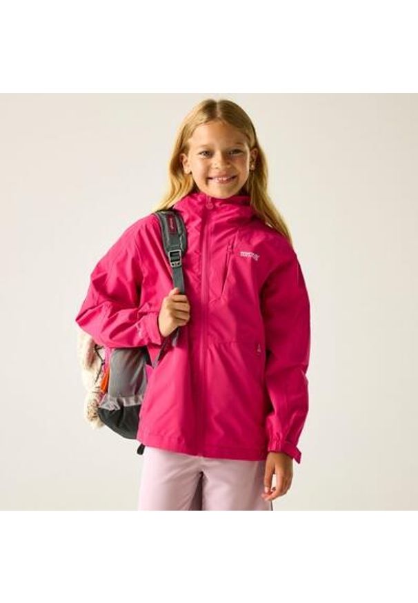 Regatta - Kurtka dziecięca z kapturem i wodoodporną podszewką Calderdale III. Typ kołnierza: kaptur. Kolor: różowy. Materiał: poliester