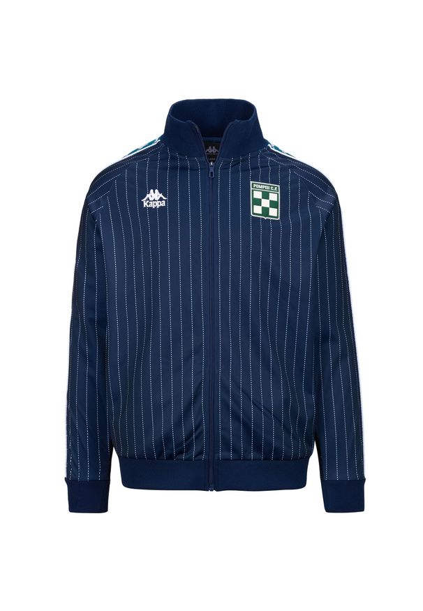 Kurtka z dresu Kappa 222 Banda Dela. Kolor: biały, niebieski, wielokolorowy. Materiał: dresówka. Sport: fitness