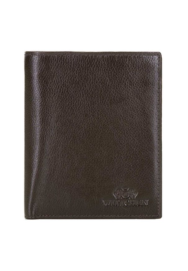 Wittchen - Męski portfel z RFID skórzany ciemny brąz. Kolor: brązowy. Materiał: skóra