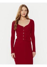 Guess Kardigan W5RR08 Z2V62 Czerwony Regular Fit. Kolor: czerwony. Materiał: wiskoza