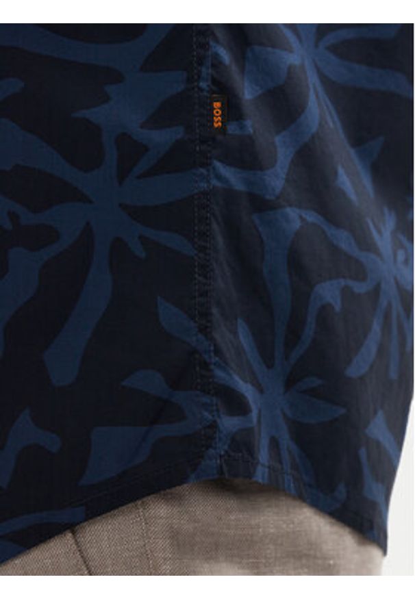 BOSS Koszula Ricoplus 50561608 Granatowy Regular Fit. Kolor: niebieski. Materiał: bawełna