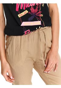 DRYWASH - Spodnie w stylu safari z domieszką lnu wązane w pasie. Kolor: beżowy. Materiał: len #2