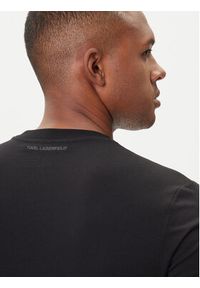 Karl Lagerfeld - KARL LAGERFELD T-Shirt 755072 554255 Czarny Regular Fit. Typ kołnierza: dekolt w karo. Kolor: czarny. Materiał: bawełna #3