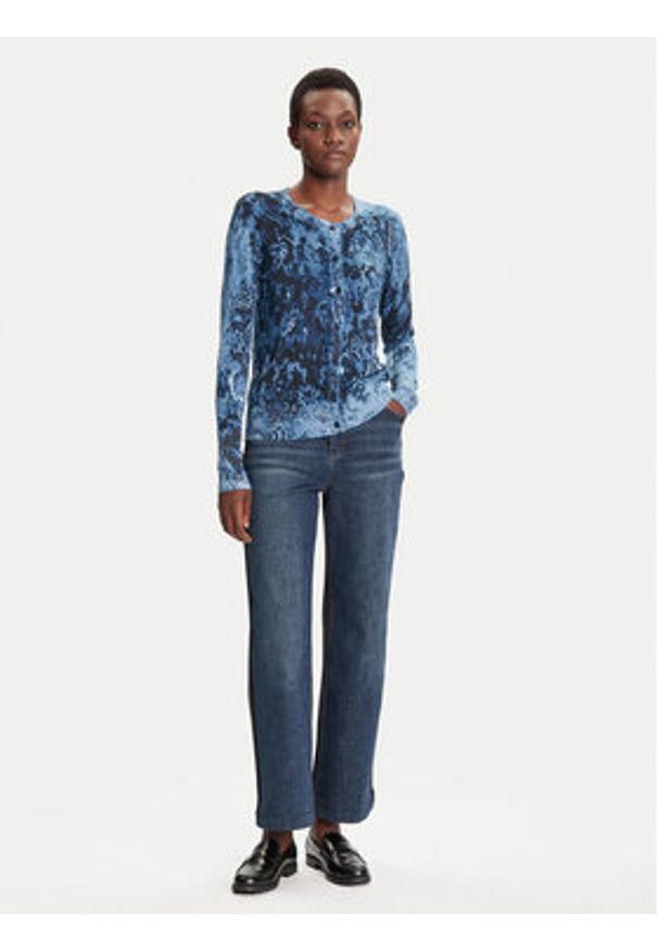 Desigual Kardigan Kassidy 25WWJF12 Niebieski Regular Fit. Kolor: niebieski. Materiał: wiskoza