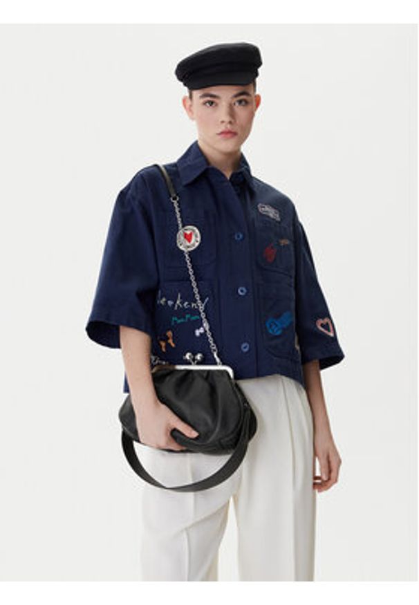 Weekend Max Mara Torebka 2615511174600 Granatowy. Kolor: niebieski. Materiał: skórzane