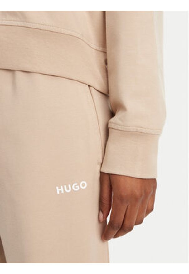 Hugo - HUGO Bluza 50490594 Beżowy Regular Fit. Kolor: beżowy. Materiał: bawełna