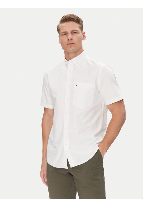 TOMMY HILFIGER - Tommy Hilfiger Koszula Heritage MW0MW36272 Biały Regular Fit. Kolor: biały. Materiał: bawełna