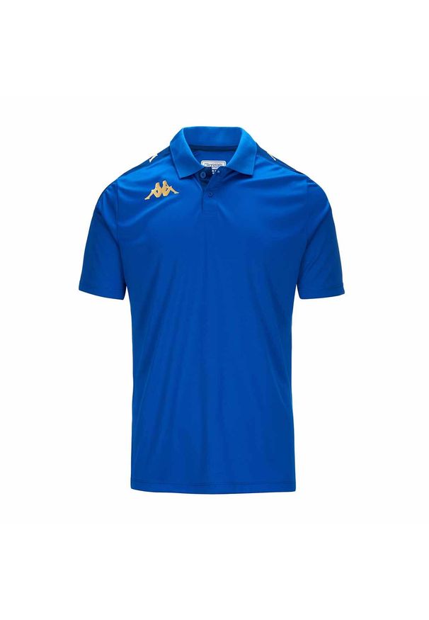 Polo Kappa Ghiolo. Typ kołnierza: polo. Kolor: niebieski. Sport: piłka nożna, fitness
