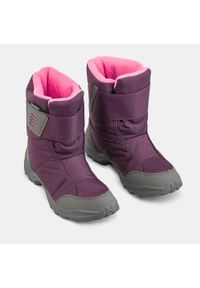 quechua - Buty turystyczne śniegowce dla dzieci Quechua SH100 Warm wodoodporne. Zapięcie: rzepy. Kolor: fioletowy, różowy, wielokolorowy. Sezon: zima