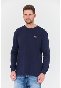 Tommy Jeans - TOMMY JEANS Granatowy męski longsleeve, Rozmiar M. Kolor: niebieski. Długość rękawa: długi rękaw #5