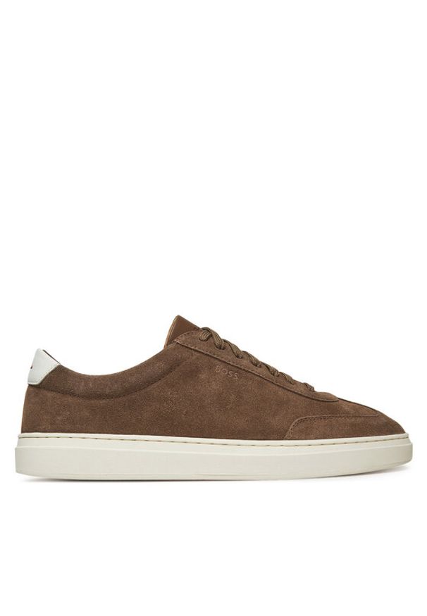 BOSS Sneakersy Kieran 50548715 Brązowy. Kolor: brązowy. Materiał: skóra