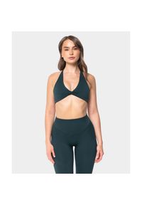 Biustonosz bezszwowy Carpatree Accolade zielony. Kolor: zielony. Wzór: aplikacja. Sport: joga i pilates