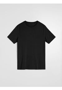 Sinsay - Bawełniana koszulka basic - czarny. Kolor: czarny. Materiał: bawełna