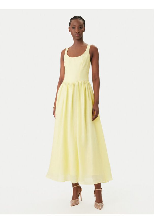 BARDOT - Bardot Sukienka koktajlowa Lawrence Scoop Neck 60309DB Żółty Regular Fit. Kolor: żółty. Materiał: syntetyk. Styl: wizytowy