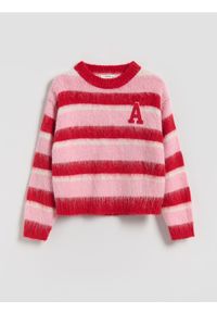 Reserved - Dzianinowy sweter z domieszką wełny - wielobarwny. Materiał: wełna, dzianina