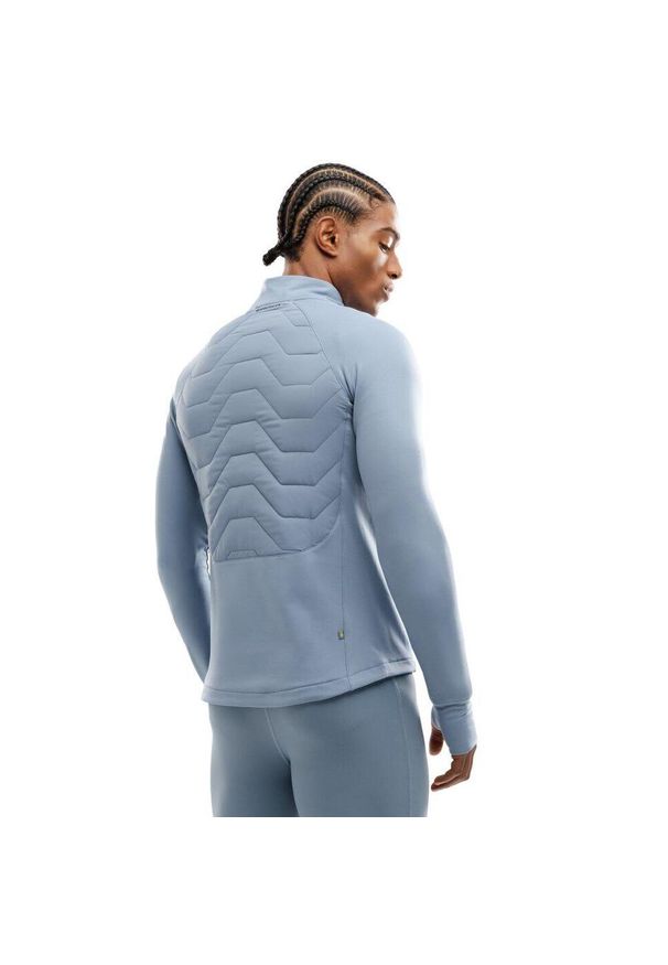 SIROKO - Męska lekka ocieplana kurtka treningowa Fitness Siroko Recharge. Kolor: niebieski. Materiał: materiał. Sezon: zima. Sport: fitness