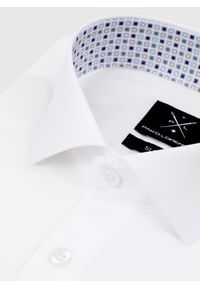 Pako Lorente - PAKO LORENTE – Biała koszula męska z kontrastowym wykończeniem. Kolor: biały. Materiał: bawełna. Długość rękawa: długi rękaw. Długość: długie. Wzór: gładki #3