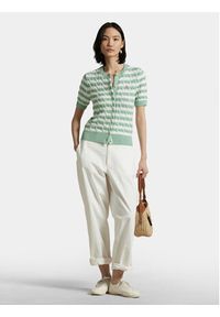 Polo Ralph Lauren Kardigan 211965757001 Zielony Slim Fit. Typ kołnierza: polo. Kolor: zielony. Materiał: bawełna