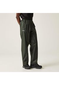 Stormbreak Regatta męskie turystyczne spodnie przeciwdeszczowe. Kolor: zielony. Materiał: poliester. Sezon: lato. Sport: turystyka piesza #1