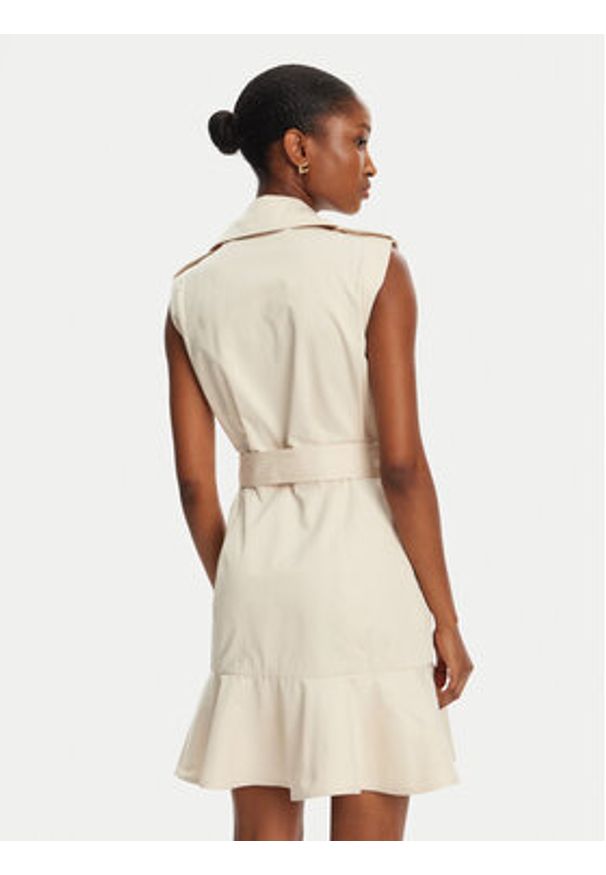 Morgan Sukienka codzienna 251-ROAD Beżowy Regular Fit. Okazja: na co dzień. Kolor: beżowy. Materiał: bawełna, syntetyk. Typ sukienki: proste. Styl: casual