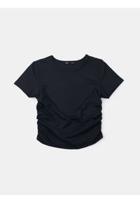 Sinsay - Dopasowana bluzka z marszczeniem po bokach - czarny. Kolor: czarny #1