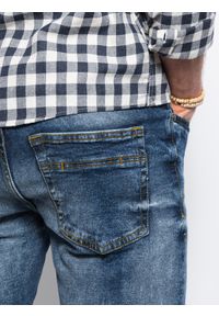 Ombre Clothing - Spodnie jeansowe męskie SLIM FIT P1023 - niebieskie - XL. Okazja: na co dzień. Kolor: niebieski. Materiał: jeans. Styl: casual, klasyczny #3