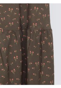 Big-Star - Spódnica damska midi z wiskozy z motywem kwiatowym khaki Vendi 303. Okazja: do pracy. Kolor: zielony. Materiał: wiskoza. Wzór: kwiaty. Styl: elegancki #2