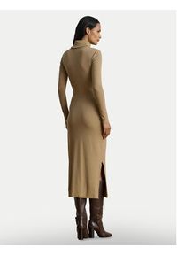 Lauren Ralph Lauren - LAUREN RALPH LAUREN Sukienka dzianinowa 200980028003 Beżowy Slim Fit. Kolor: beżowy. Materiał: bawełna #3