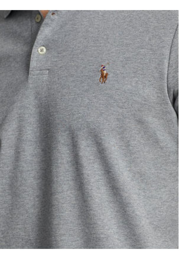 Polo Ralph Lauren Polo 710713130007 Szary Custom Slim Fit. Typ kołnierza: polo. Kolor: szary. Materiał: bawełna