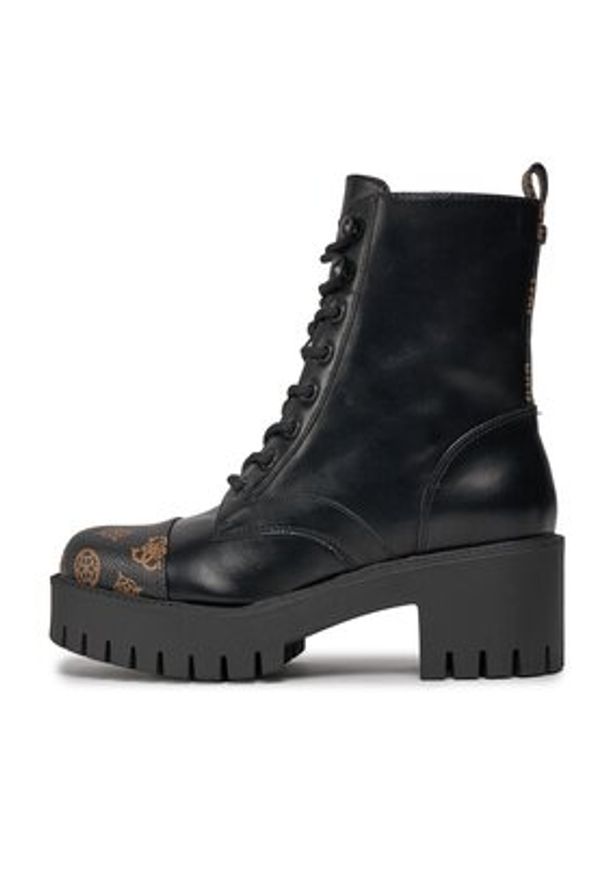 Guess Botki FL8WAP ELE10 Czarny. Kolor: czarny. Materiał: skóra