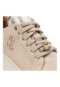 Brązowe Sneakersy Libero Modne Obuwie Damskie. Okazja: na co dzień, do pracy. Kolor: brązowy. Materiał: materiał. Styl: casual