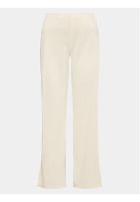 Gina Tricot Spodnie materiałowe Wide slit trousers 19421 Beżowy Regular Fit. Kolor: beżowy. Materiał: syntetyk