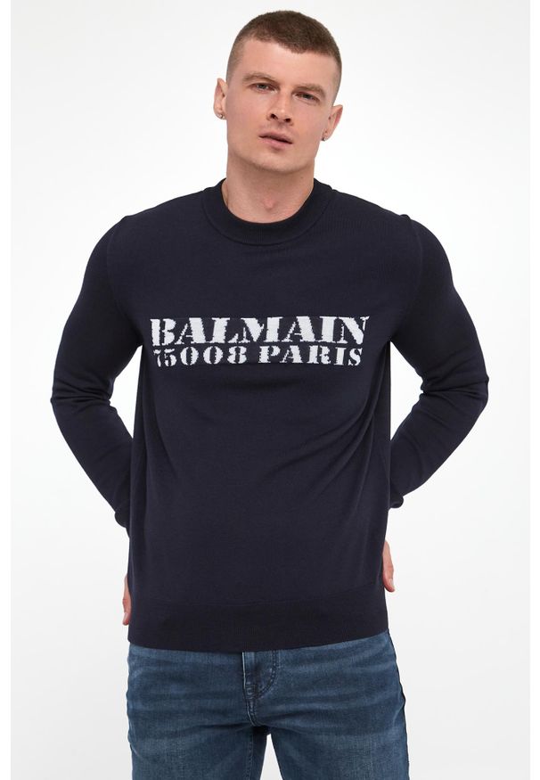 Balmain - Sweter męski wełniany BALMAIN. Materiał: wełna