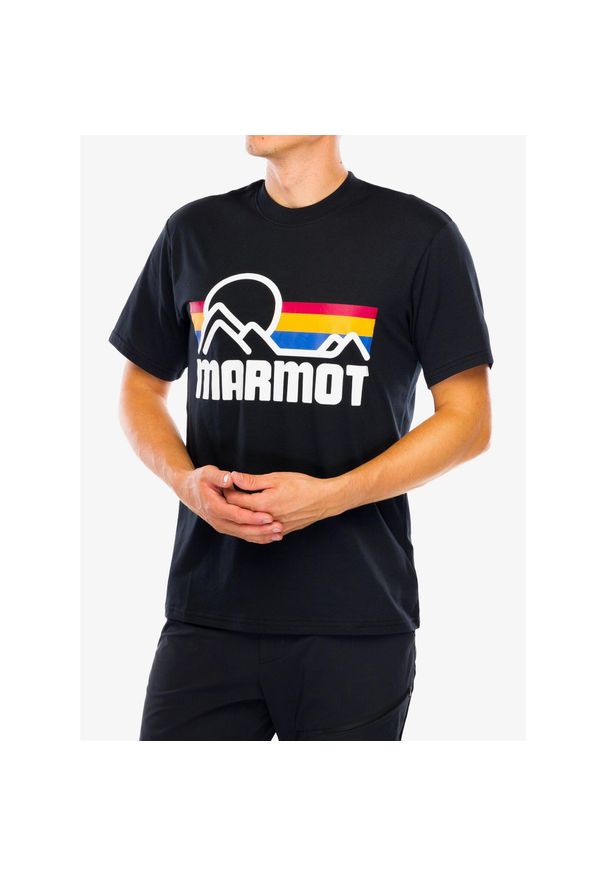 Koszulka z nadrukiem męska Marmot Coastal Tee. Kolor: czarny. Wzór: nadruk