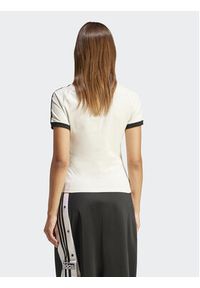 Adidas - adidas T-Shirt 3-Stripes IR8104 Biały Slim Fit. Kolor: biały. Materiał: bawełna #4