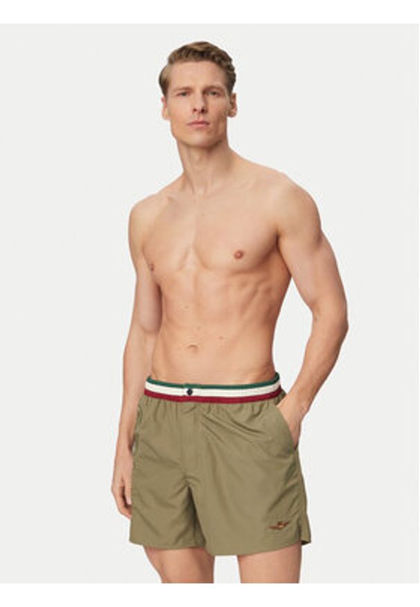 Aeronautica Militare Szorty kąpielowe 261BW0233UCT02967 Zielony Regular Fit. Kolor: zielony. Materiał: syntetyk