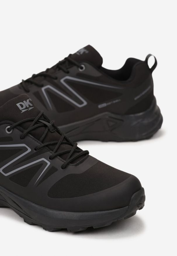 Born2be - Czarne Buty Sportowe przed Kostkę z Modnymi Wstawkami Nicuone. Okazja: na spacer. Wysokość cholewki: przed kostkę. Kolor: czarny. Sport: turystyka piesza, fitness