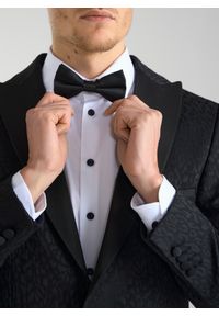 Pako Lorente - PAKO LORENTE – Czarna żakardowa marynarka smokingowa. Okazja: na wesele, na sylwestra, na studniówkę, na ślub cywilny. Kolor: czarny. Materiał: żakard #5