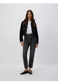 Reserved - Jeansy mom fit slim - szary. Kolor: szary