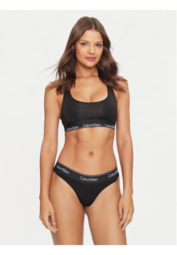 Calvin Klein Underwear Biustonosz top 0000F3785E Czarny. Kolor: czarny. Materiał: bawełna