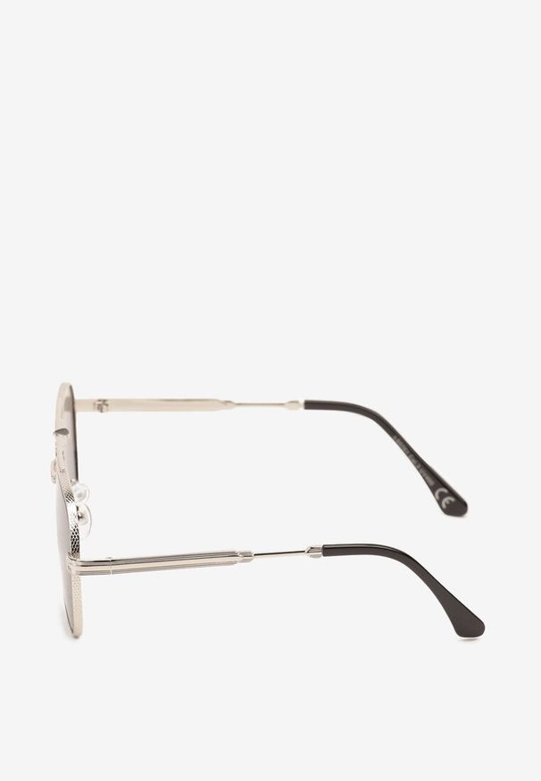 Renee - Czarno-Srebrne Okulary Przeciwsłoneczne Klasyczne z Filtrem UV Glealisa. Kolor: czarny