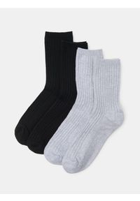 Sinsay - Prążkowane skarpetki 4 pack - szary. Kolor: szary. Materiał: prążkowany #1