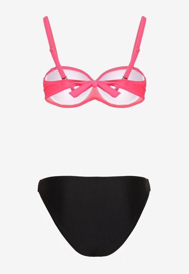 Born2be - Ciemnoróżowe Bikini Biustonosz z Marszczeniem i Majtki Typu Figi Sepeneva. Kolor: różowy