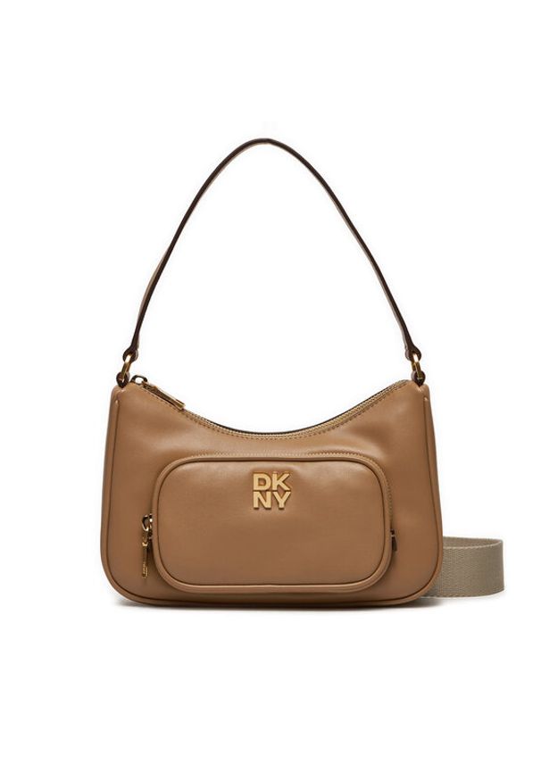 DKNY Torebka Philo Tz Shoulder R423KE51 Beżowy. Kolor: beżowy. Materiał: skórzane