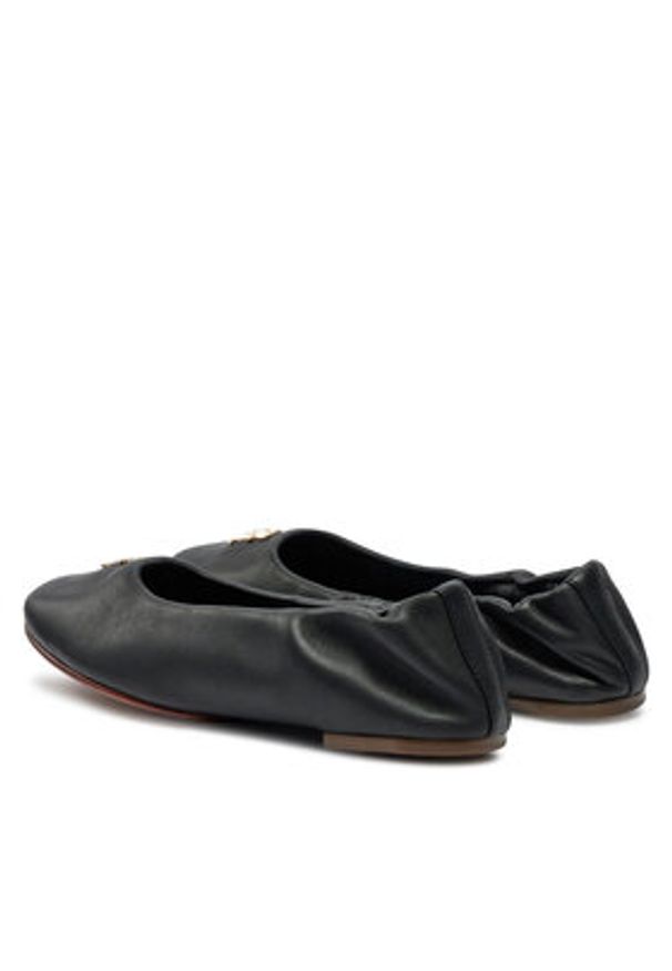 TOMMY HILFIGER - Tommy Hilfiger Baleriny Th Elevated Elastic Ballerina FW0FW07882 Czarny. Kolor: czarny. Materiał: skóra