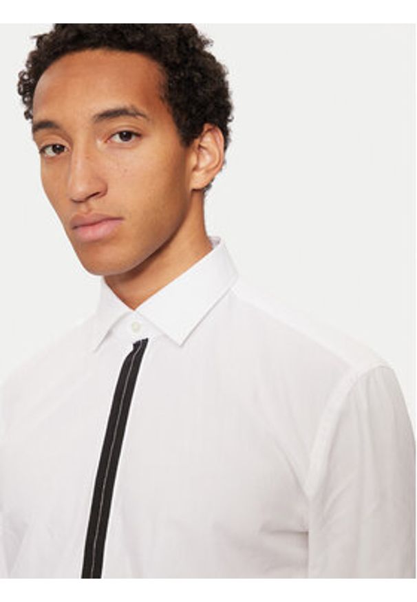 Hugo Koszula Keidi 50524849 Biały Slim Fit. Kolor: biały. Materiał: bawełna