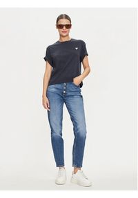 Guess Jeans T-Shirt W4YI05 K8HM0 Granatowy Regular Fit. Kolor: niebieski. Materiał: bawełna