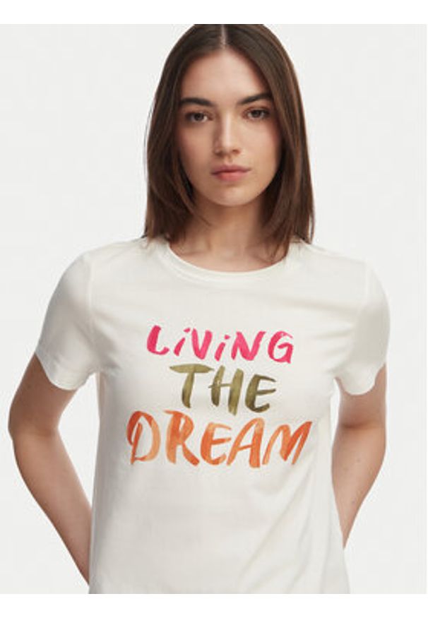 Vero Moda T-Shirt Jida 10340948 Biały Regular Fit. Kolor: biały. Materiał: bawełna