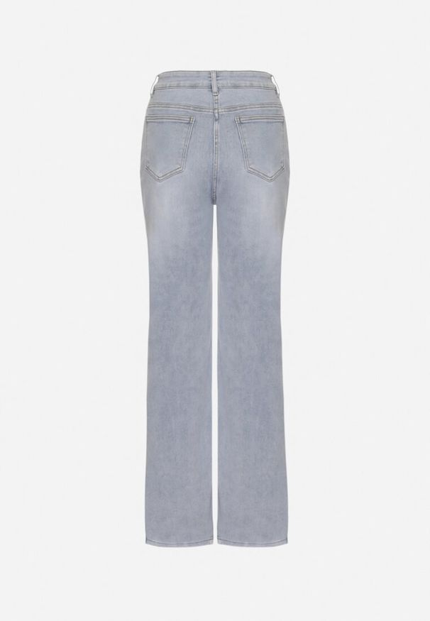 Born2be - Niebieskie Szerokie Jeansy Bawełną Wiskozą i Wysokim Stanem Nelviola. Okazja: na co dzień. Stan: podwyższony. Kolor: niebieski. Styl: casual