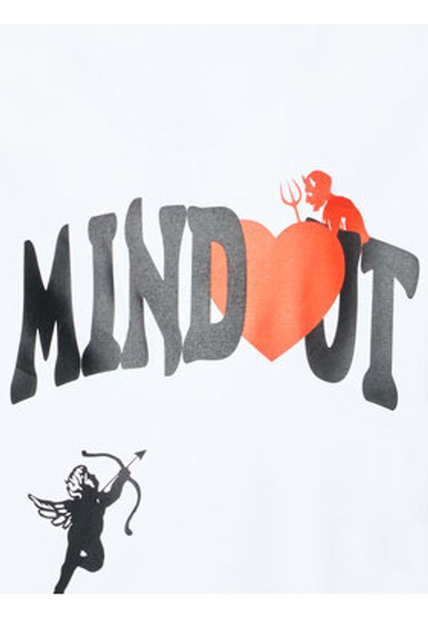 Mindout T-Shirt Unisex Heart Biały Oversize. Kolor: biały. Materiał: bawełna
